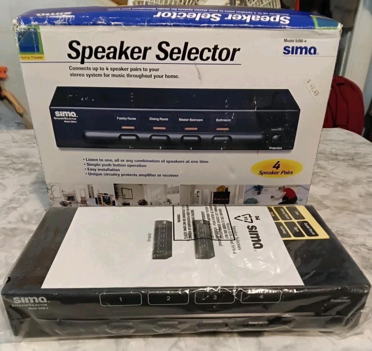 Sima Speaker Selector Model SSW-4 Pairs 4 Speakers Home Theater Open Box