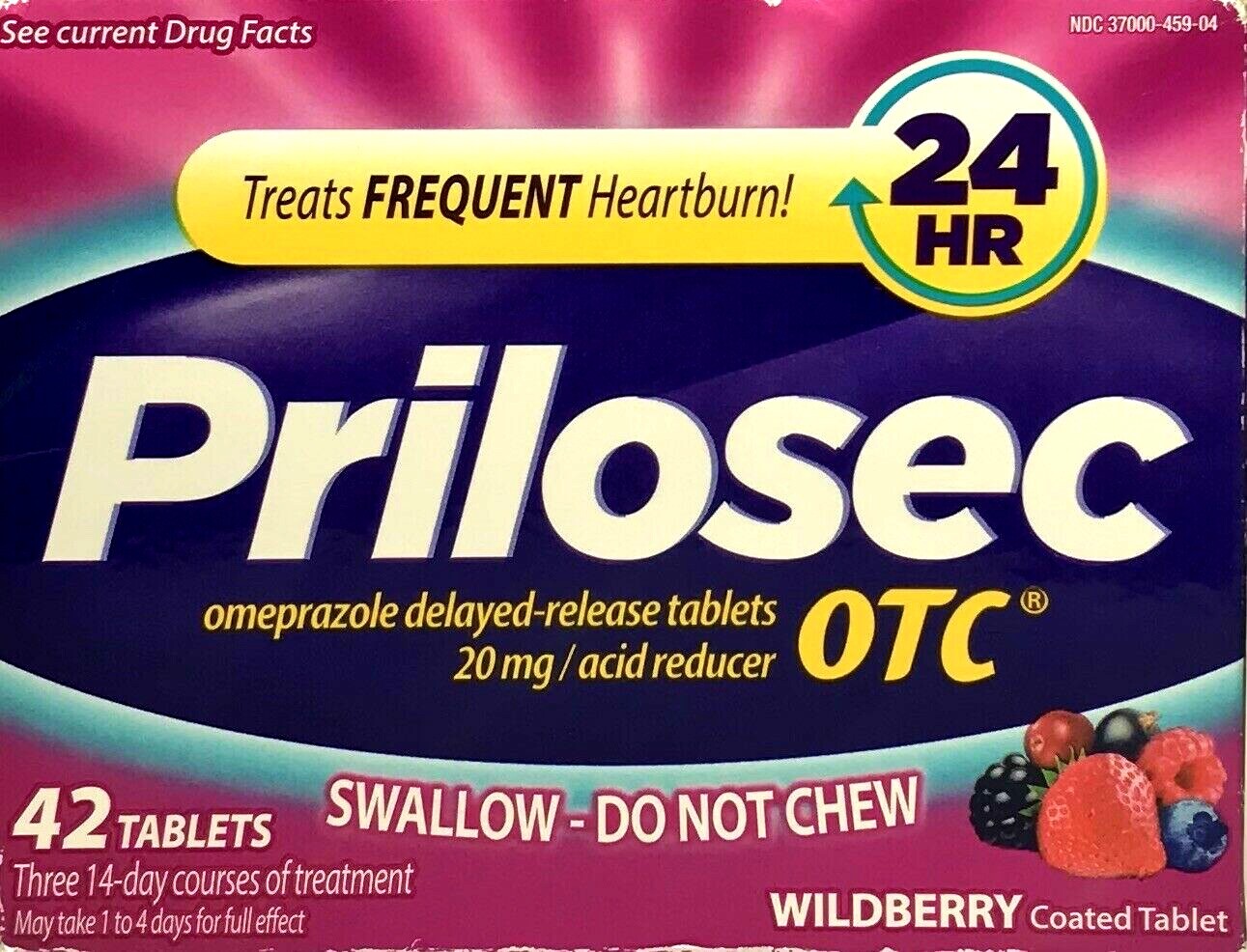 PRILOSEC OTC 42 OMEPRAZOLE 20mg *WILDBERRY* 24 HR ACID REDUCER TABLETS EXP 05/28