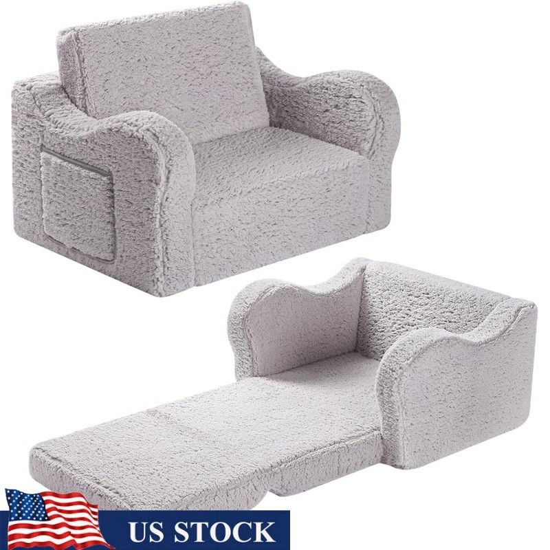 Kids Flip Open Sofa Chair Portable Soft Foam Couch Toddlers Reading Gaming New