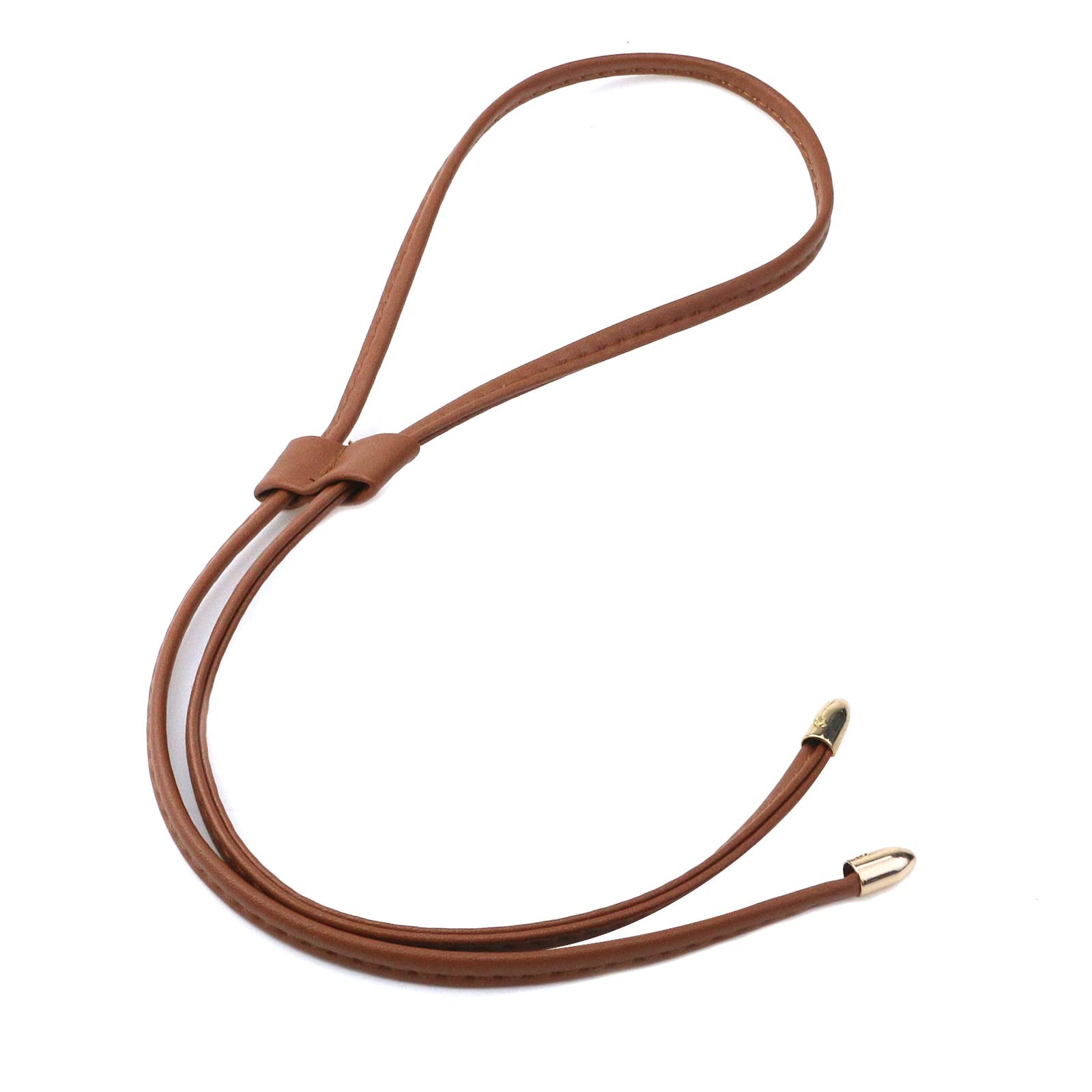 PU Leather Drawstring Brown 38.6"