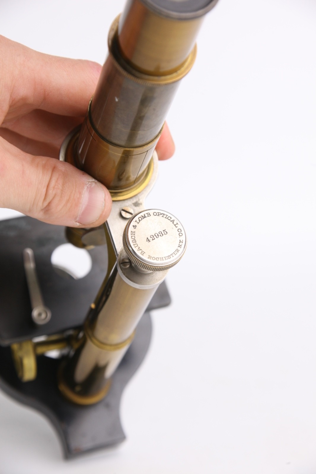Bausch & Lomb Brass Continental Microscope Model AB 1890s READ