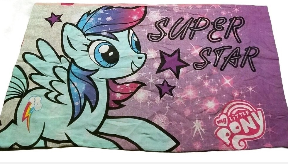My Little Pony Super Star Purple Pink Standard Pillowcase  Kids reversible