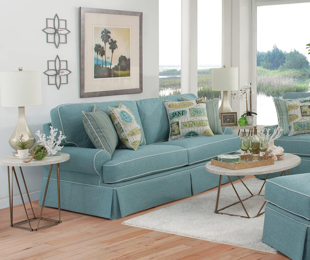 Coastal Aqua Sleeper Sofa by  - Stylish & Comfortable