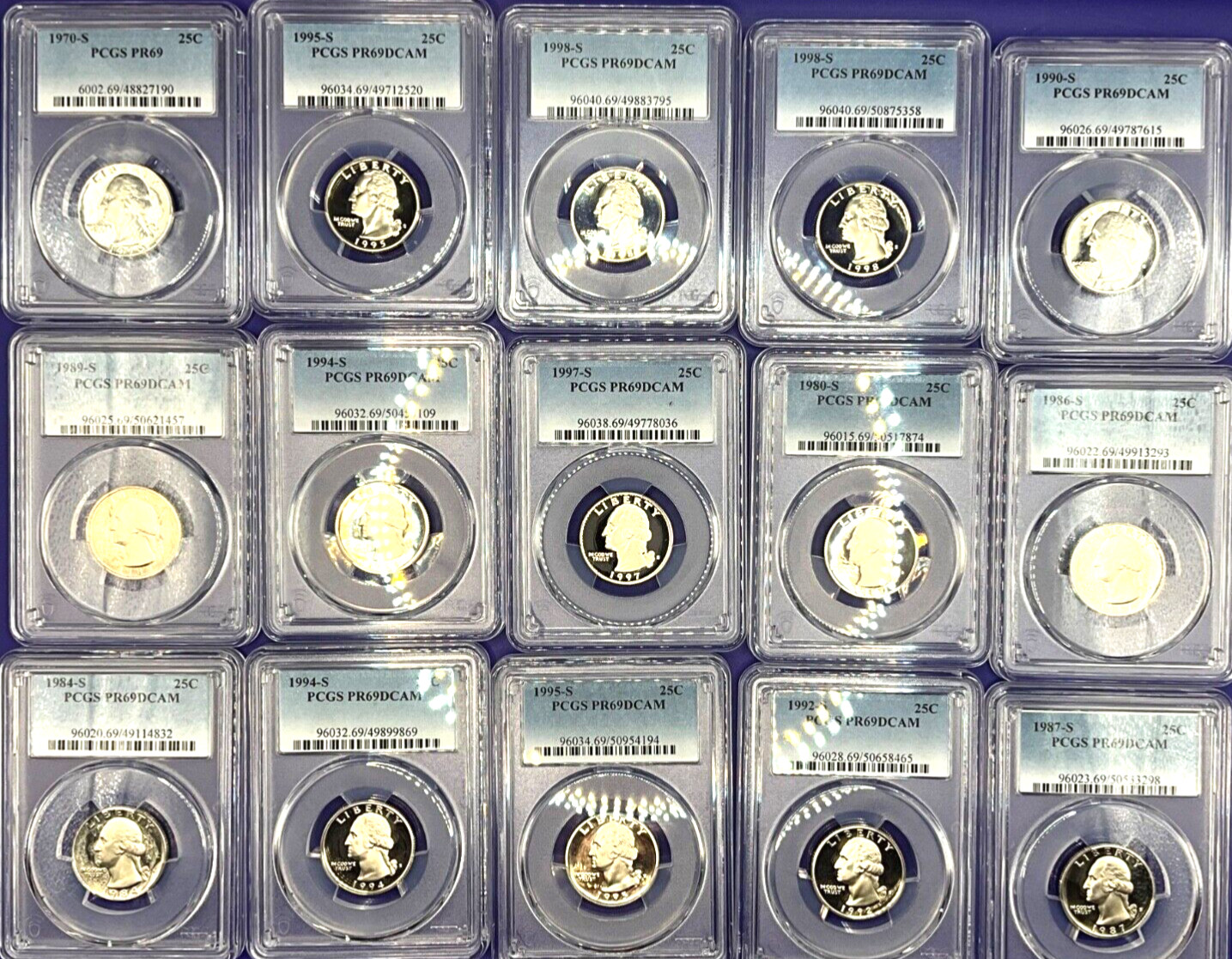 {5} - Graded Washington Quarters 🔥 PCGS PR69DCAM💰1965-2025 SF MINT Coins  ✅