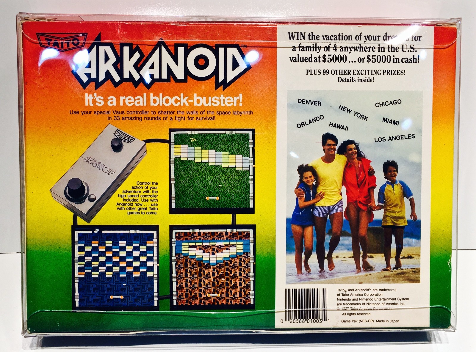 1 Box Protector For ARKANOID NES Game Clear Display Case NINTENDO CIB