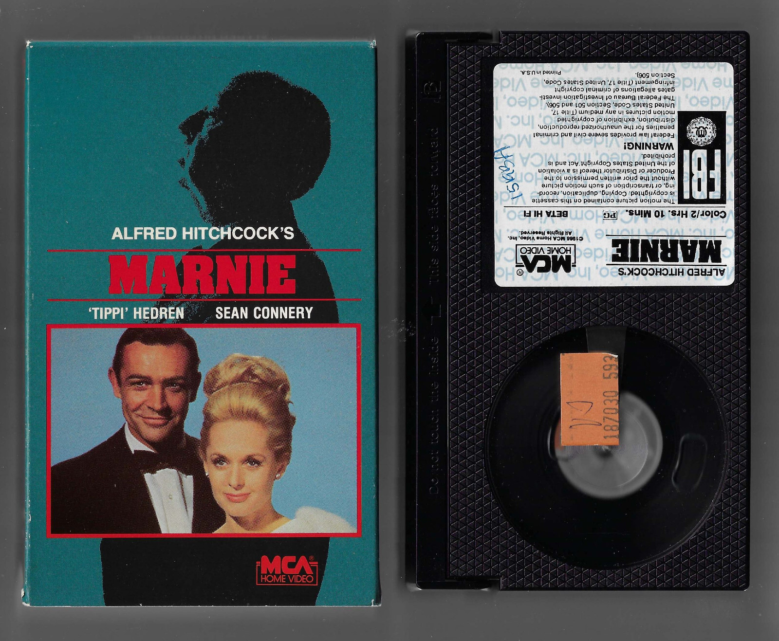 Alfred Hitchcocks Marnie Betamax MCA Home Video 1986 BETA Tippi Hedren