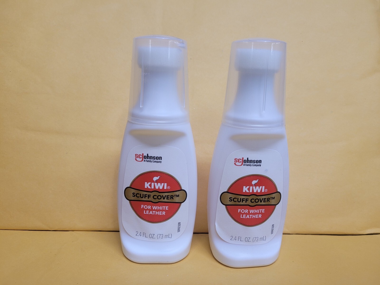 2--KIWI Shoe Scuff Cover 2.4 FL OZ Bottle - WHITE For Leather