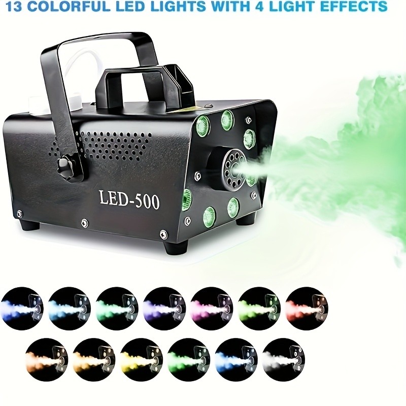 Upgraded 8-LED and 13-color light range hood fog machine, automatic spray