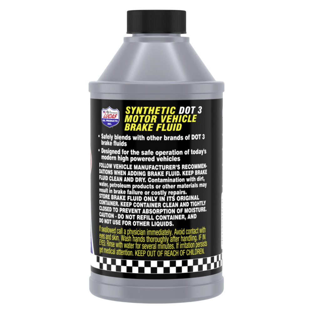 2X LUCAS OIL 10825 SYNTHETIC BRAKE FLUID DOT 3 355ML FMVSS 116 SAE J1703