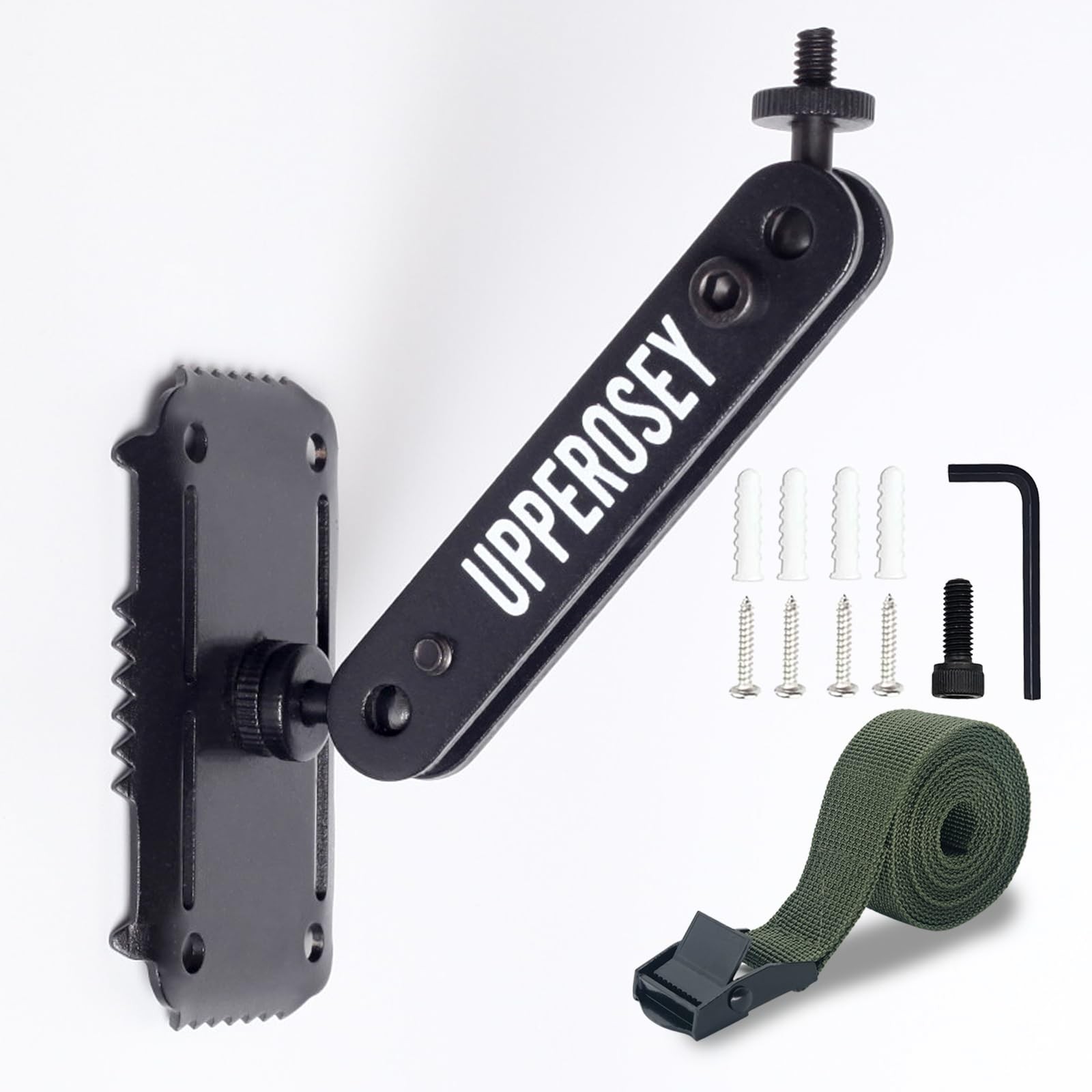 upperosey TreeDude4 Trail Camera Mounting 1 Set w/ Green Strap, Black