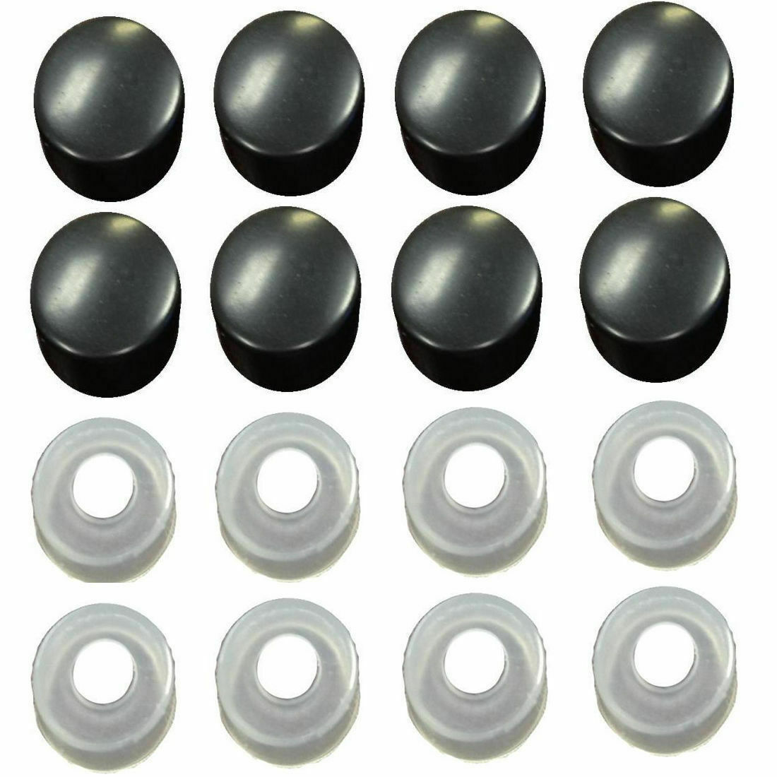 2 Unbreakable Clear License Plate Shield Covers + 2 Black Frames + 8 Caps New