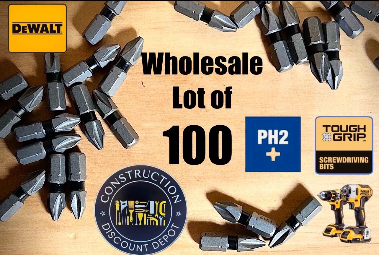 Wholesale DeWalt BULK Lot of 100 New IMPACT RATED 1" Bit Tips Phillips #2 PH2