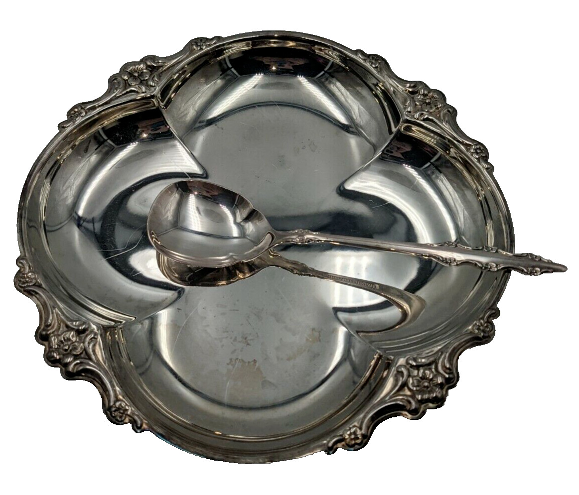 Vintage Empress International Deepsilver Plated Party Set Spoon & Shallow Bowl
