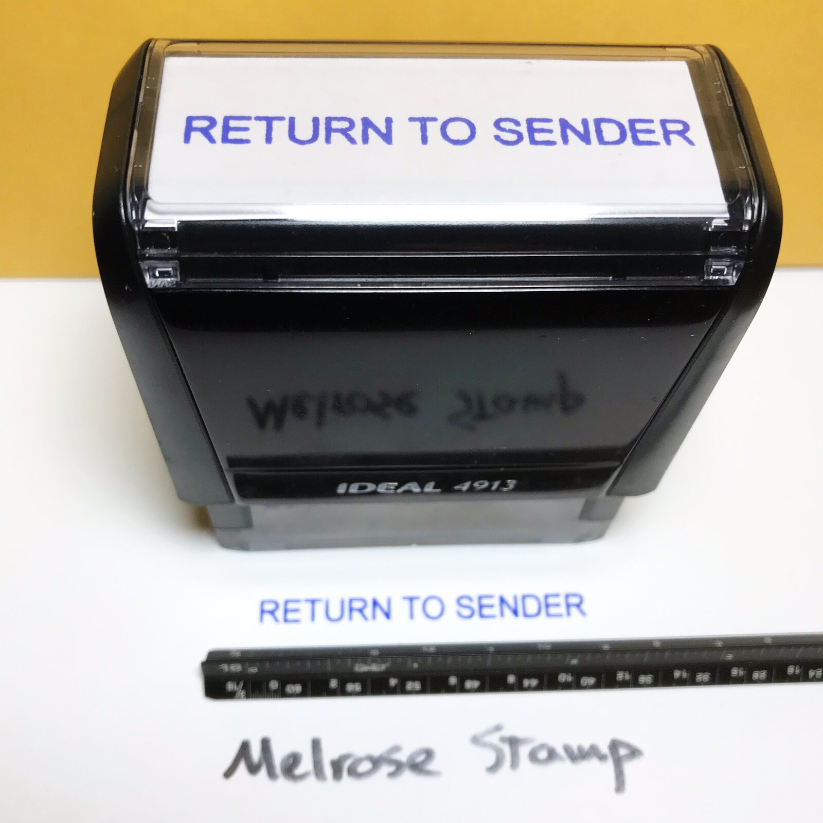 Return To Sender Rubber Stamp Blue Ink Self Inking Ideal 4913
