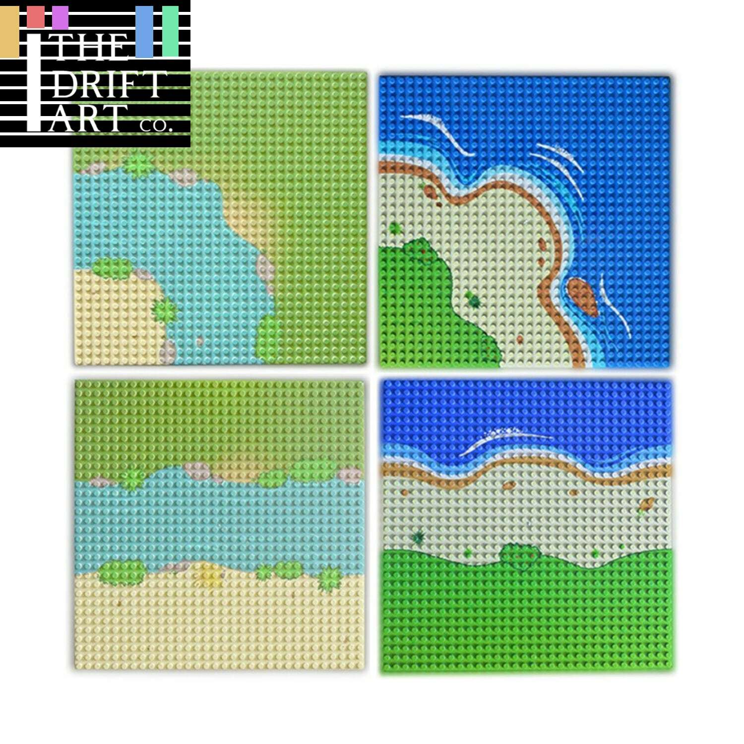 River Sandy Beach Island Building Blocks dots base plate DIY - Various colors!