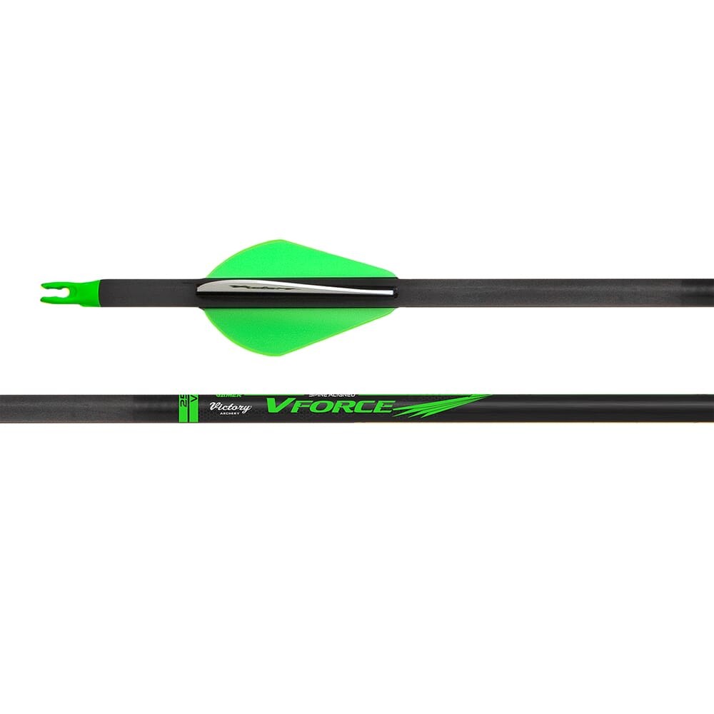 Victory Archery VForce Gamer 350 Fletched Arrows 6pk, Carbon Shaft [VFG-350FB-6]