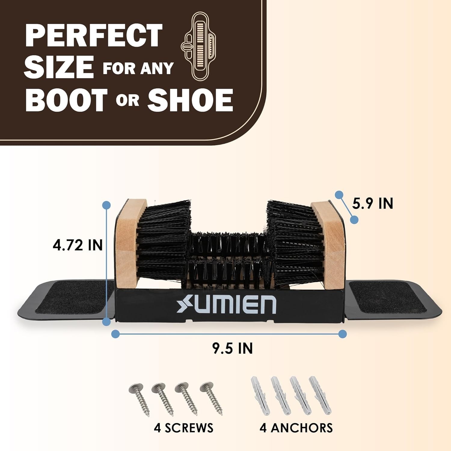 Heavy-Duty Boot Scraper & Shoe Brush with Flaps for Efficient Outdoor Cleaning