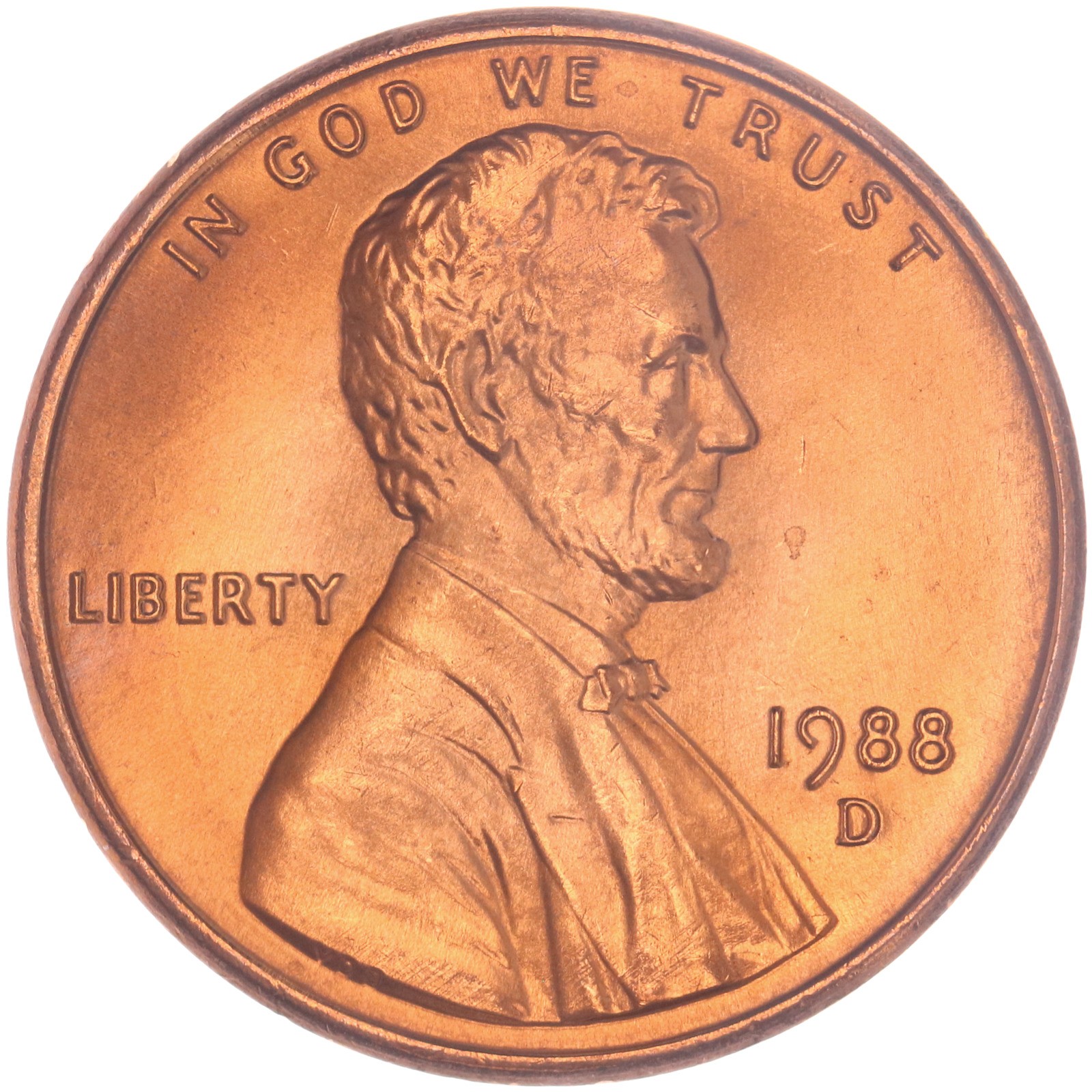 1988 D Lincoln Memorial Cent BU Penny US Coin