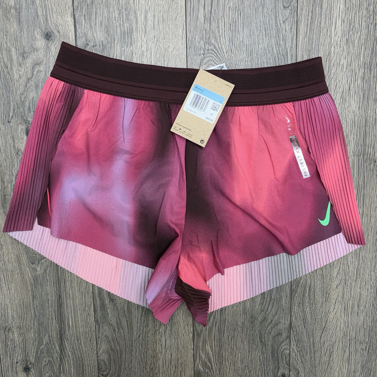 Nike Running Shorts Medium Womens Pink Faith Kipyegon 3" Aero Swift Mid Rise