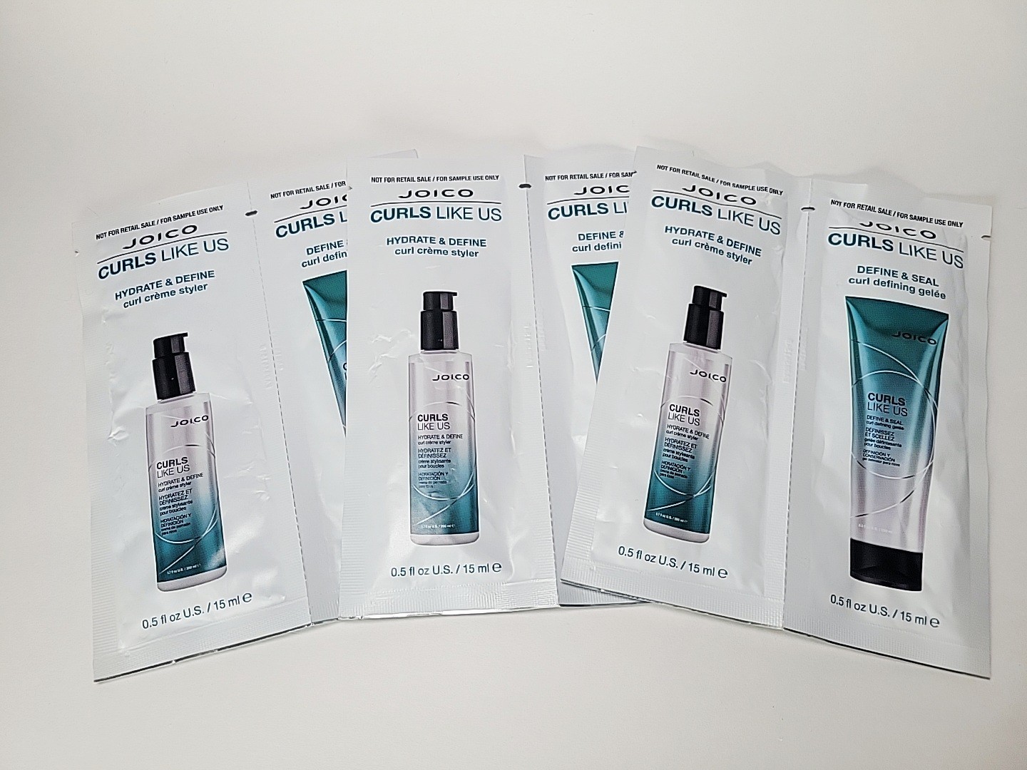 3x Joico Curls Like Us Curl Creme Styler & Gelee Each 0.5 fl.oz Samples