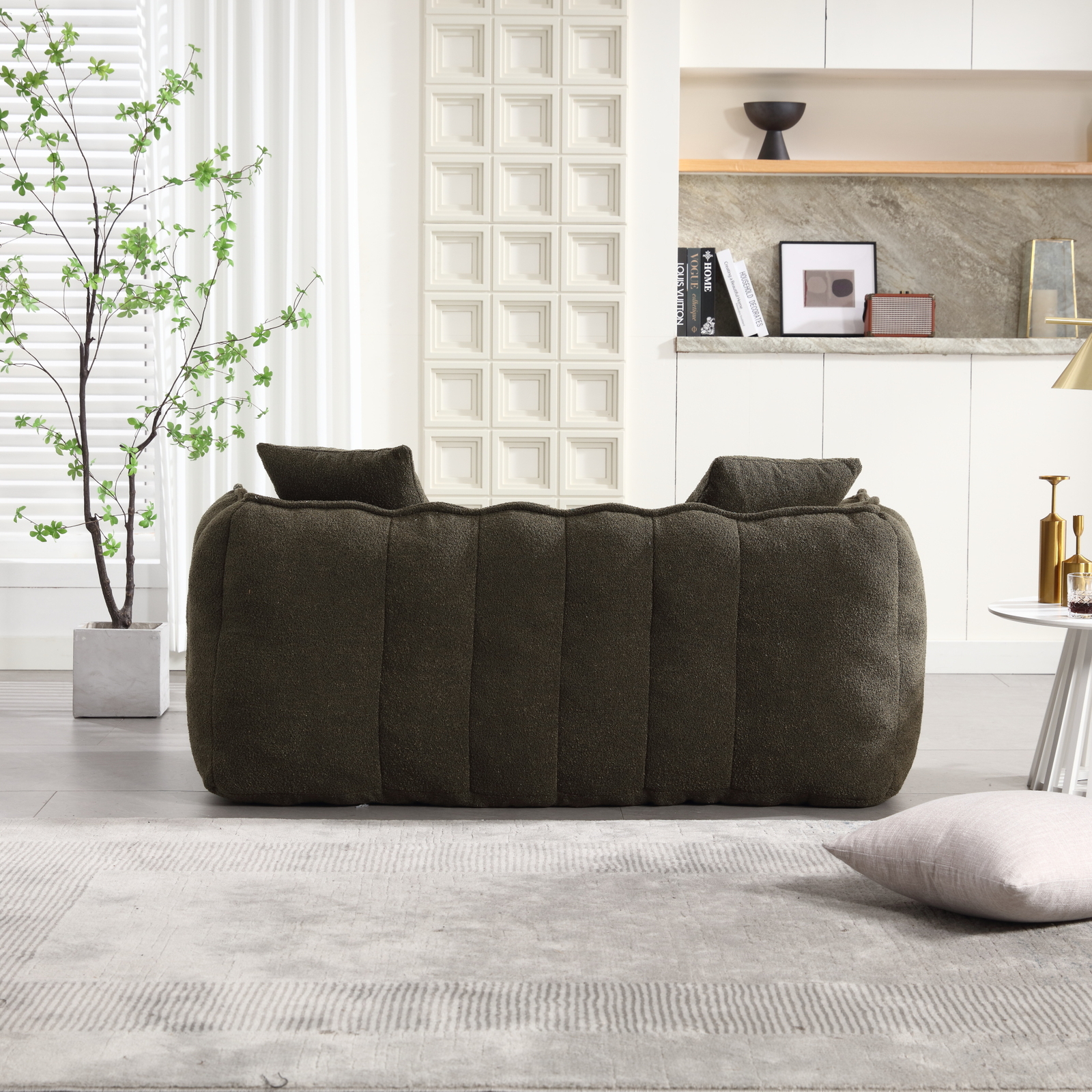 Bean Bag Sofa with high resilience foam core BeanBag Chair 2 people Olive+Green