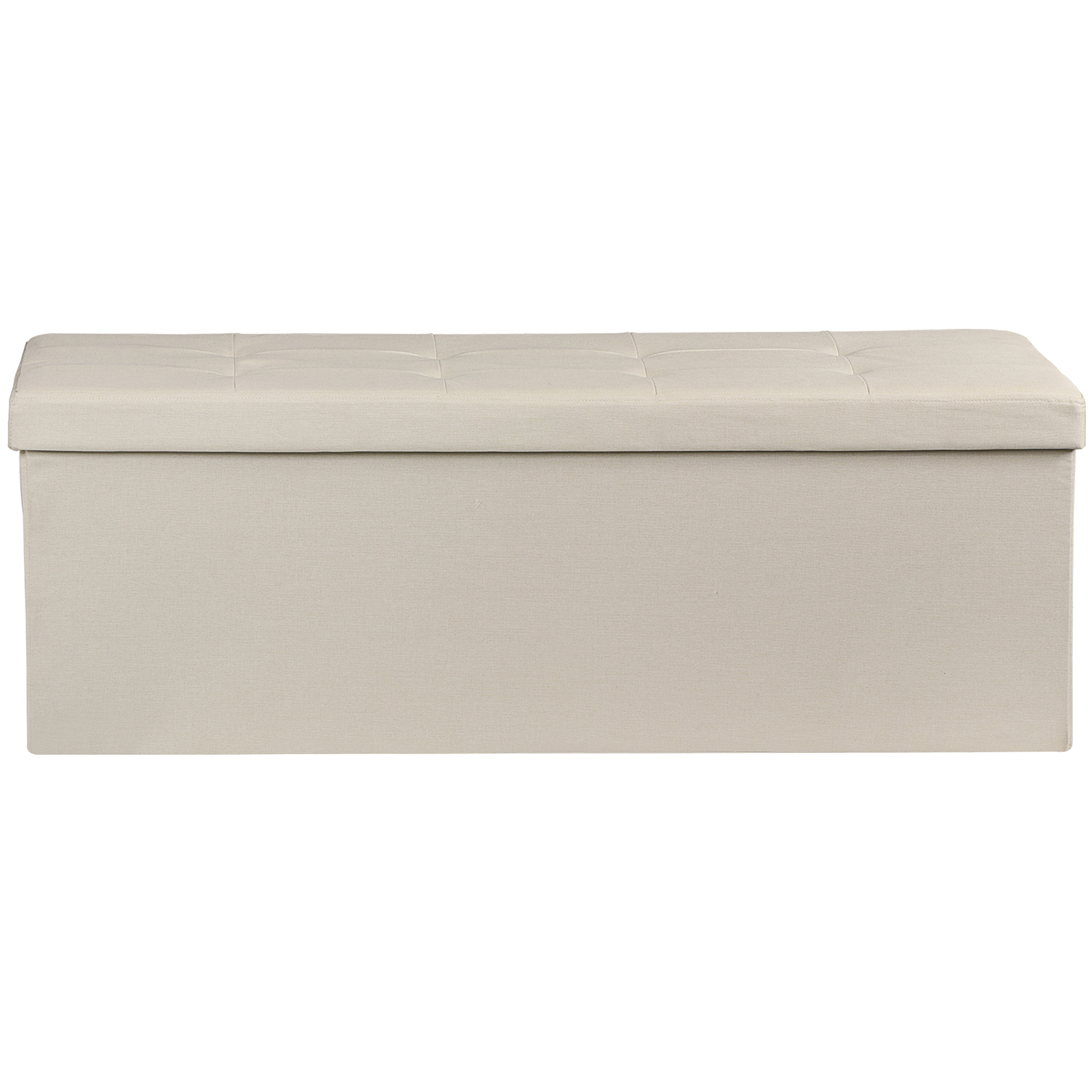 43" Long Beige Folable Storage Ottoman Bench Foot Stools Footrest Chest Cozy