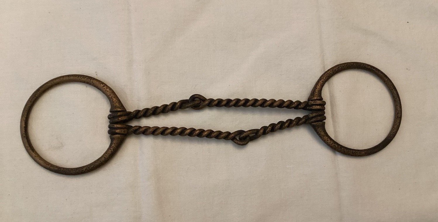 Antique Double Ring Sweet Metal 2 Twisted Wire 5.5” Horse Snaffle Bit 12” Long