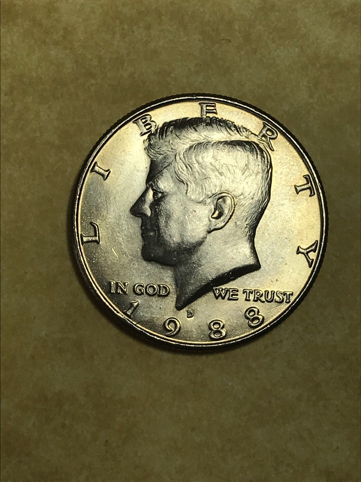 1988-D Almost Uncirculated to Uncirculated Kennedy Half Dollar