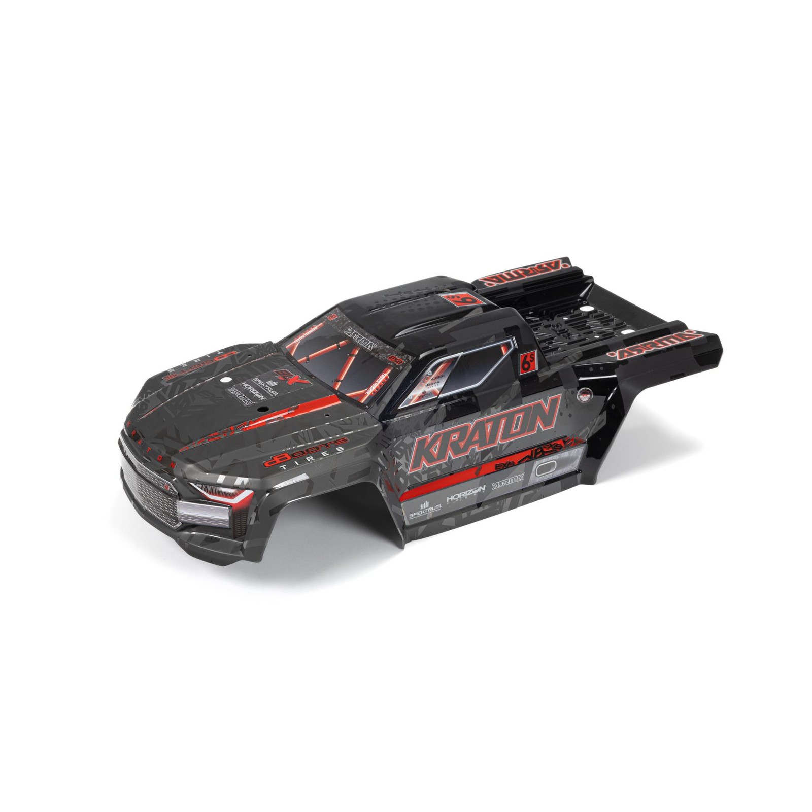 ARRMA KRATON 6S EXB BLX Painted Decalled Trimmed Body Black/Red ARA406169