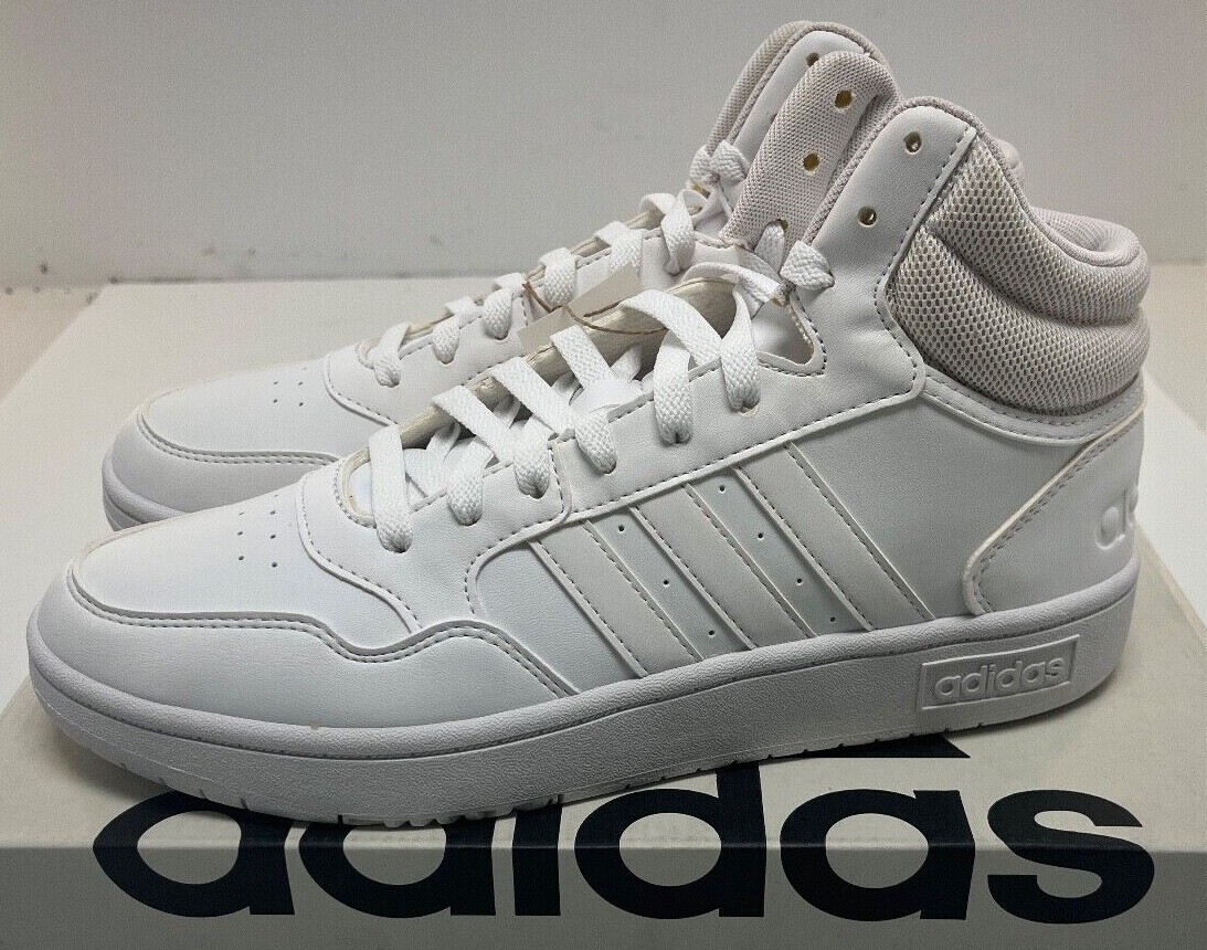 ADIDAS Mens Hoops 3.0 MID White /White Basketball Shoe  ID9838 NWD Free Shipping