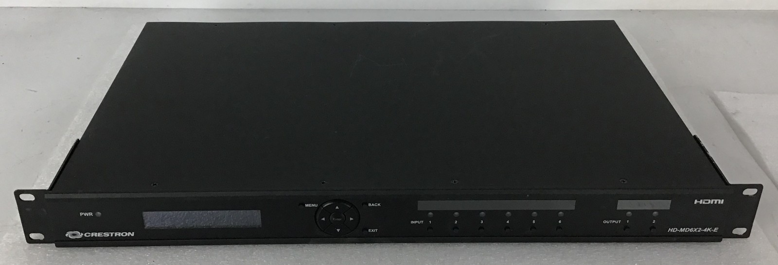 Crestron HD-MD6X2-4K-E 6x2 HDMI Switcher with power adapter and Rack mount