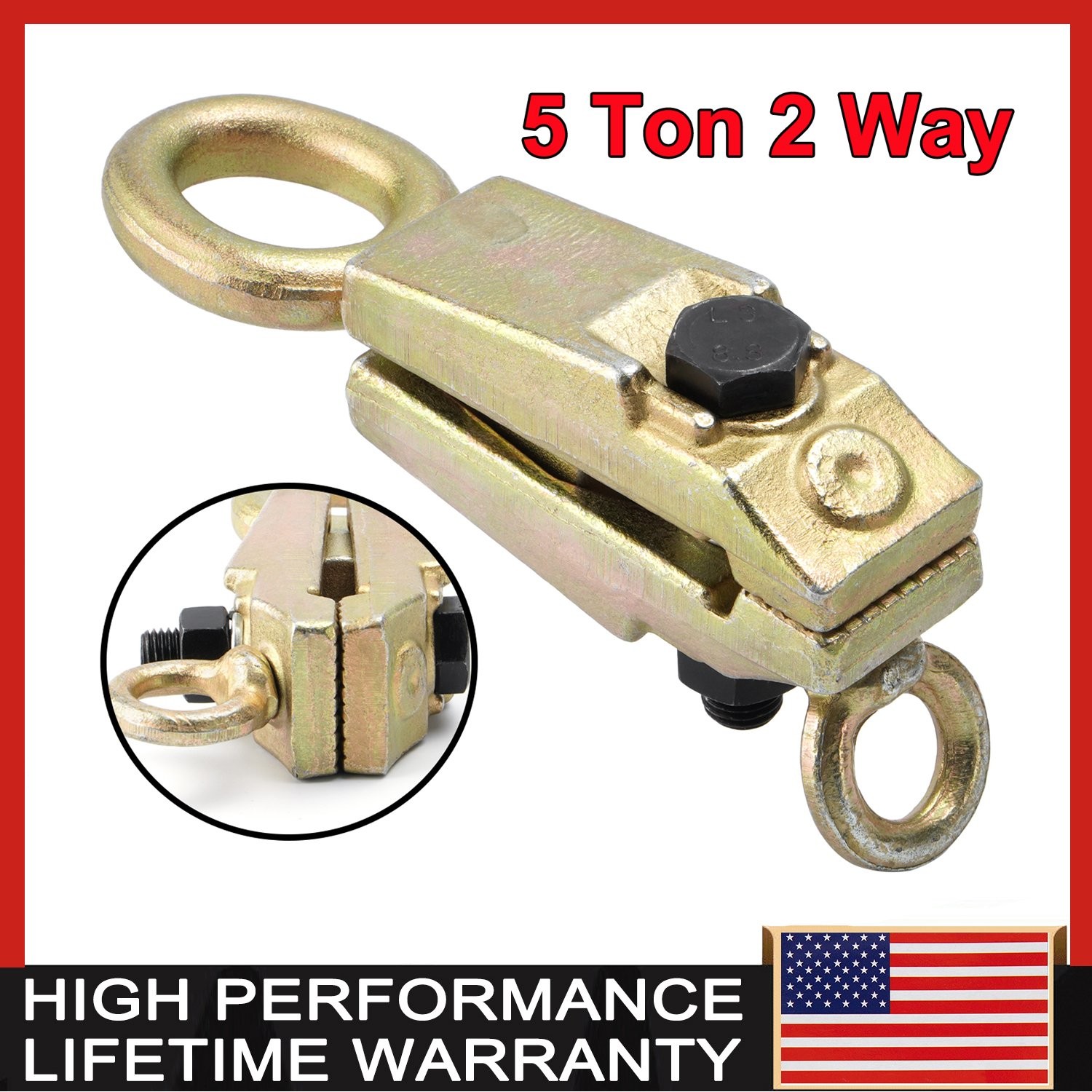 5 Ton 2 Way Auto Body Repair Tool Self-tightening Pull Clamp Frame Dent Puller
