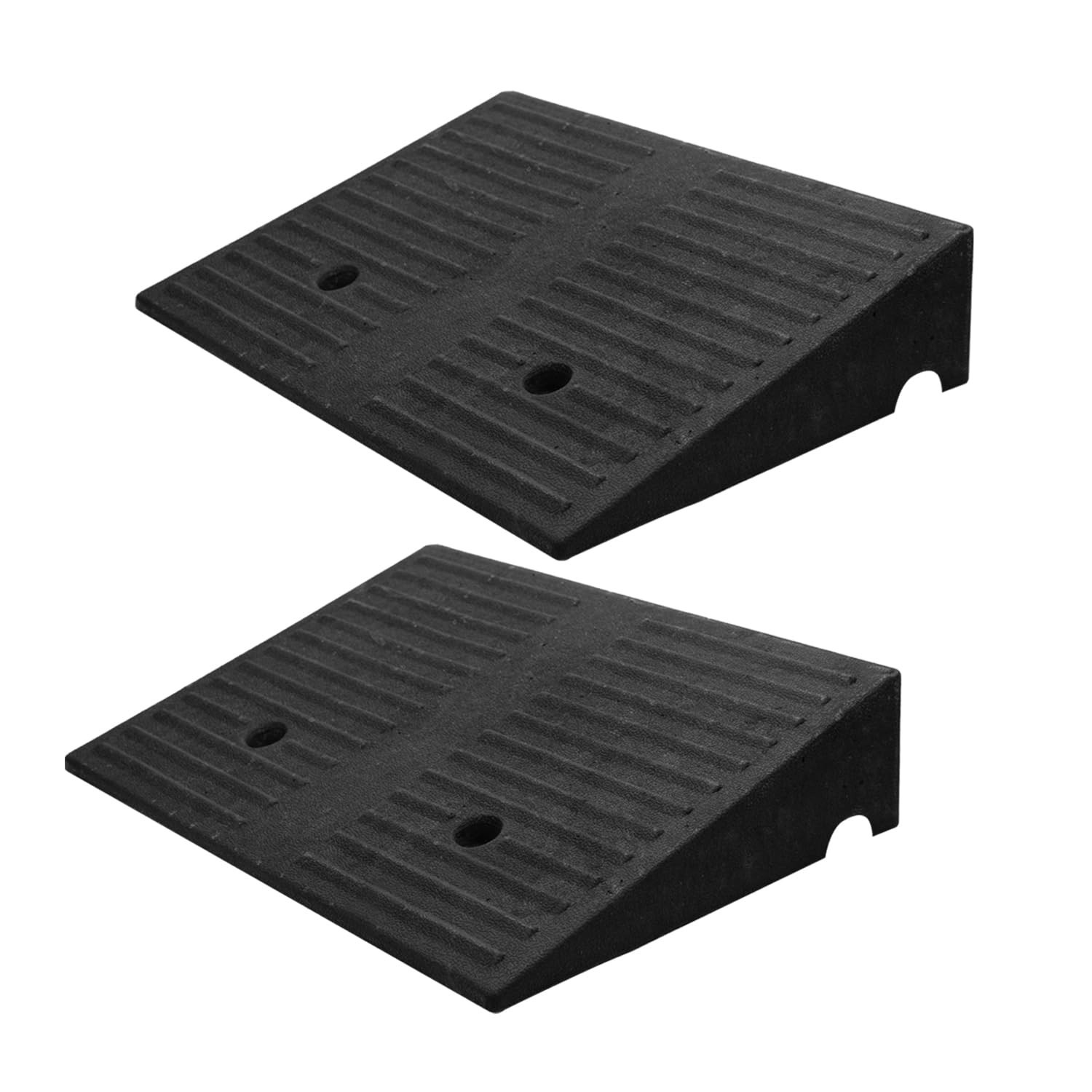 5" Rise 2pack Rubber Curb Ramps for Wheelchair Threshold Driveway Doorway She...