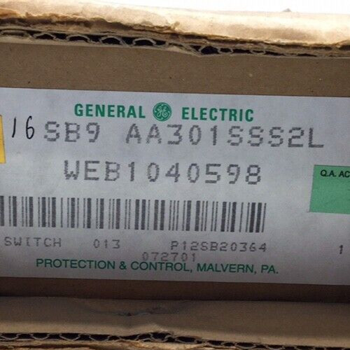GE 16SB9AA301SSS2L Rotary Cam Switch Type SB-9 General Electric