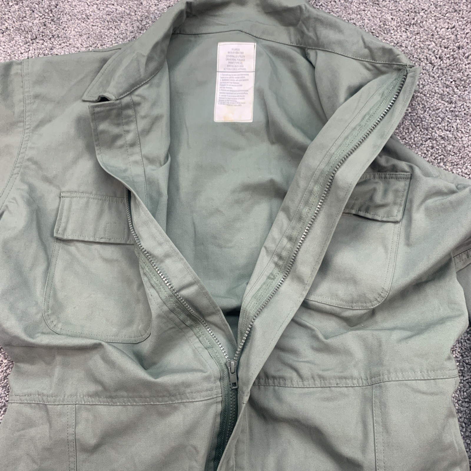 Universal Utility Coveralls Mens XLG Foliage Green Type III US Military Uniform