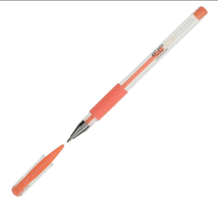 Gel Pen, Pastel Yellow Orange - Ballpoint - Non-Smear + Quick Dry