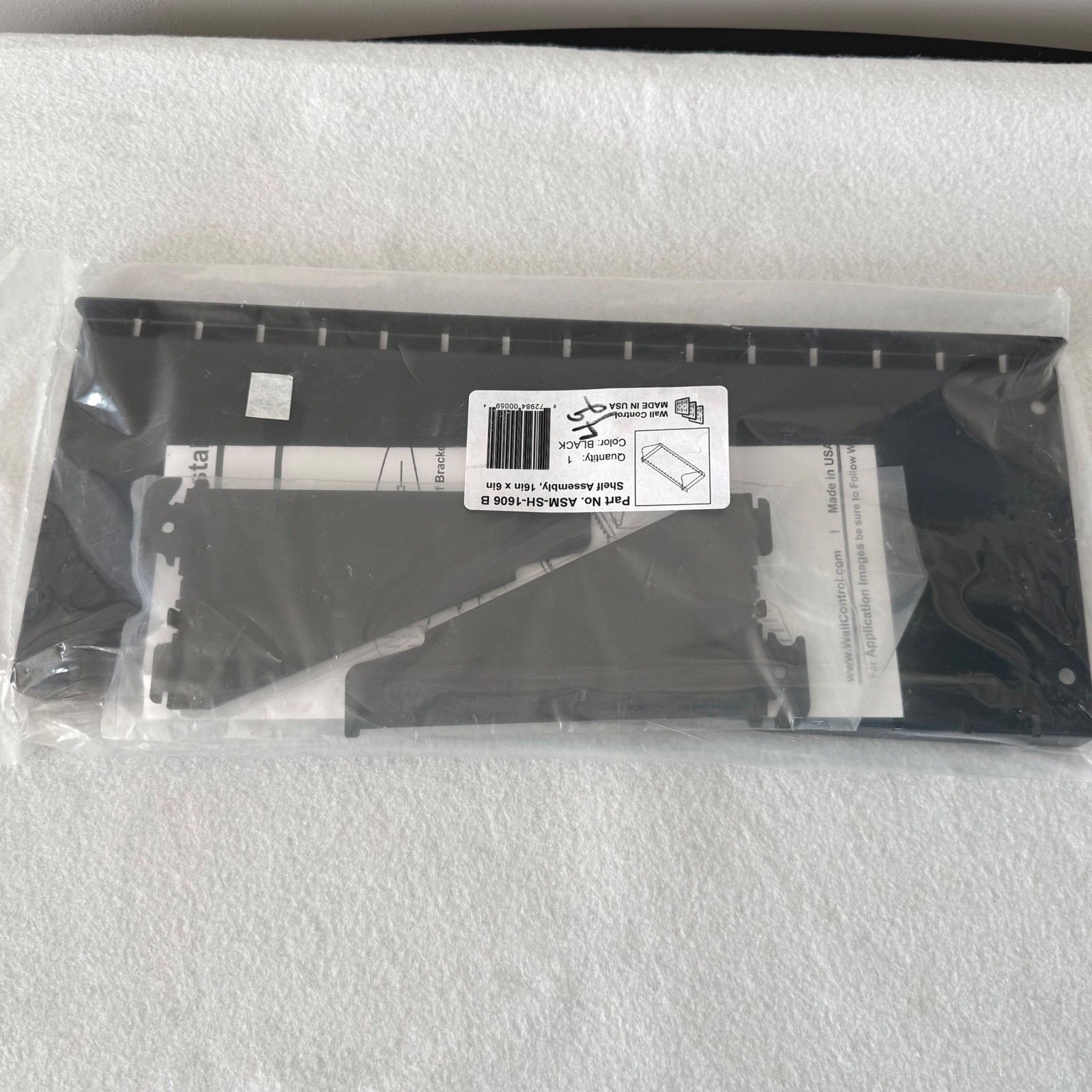 Wall Control 16x6 Shelf Assembly Black Metal Pegboard Organizer USA NEW