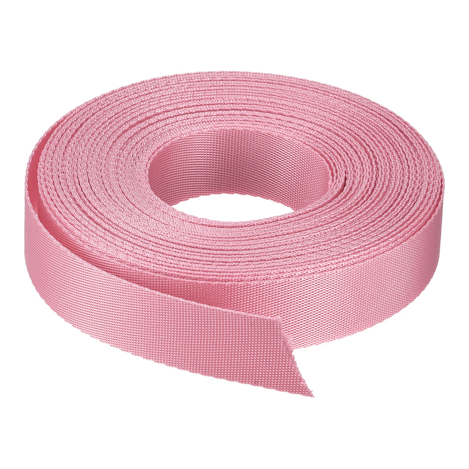 Flat Nylon Webbing Strap 1 Inch 15 Yards Pink for Backpack Luggage-rack