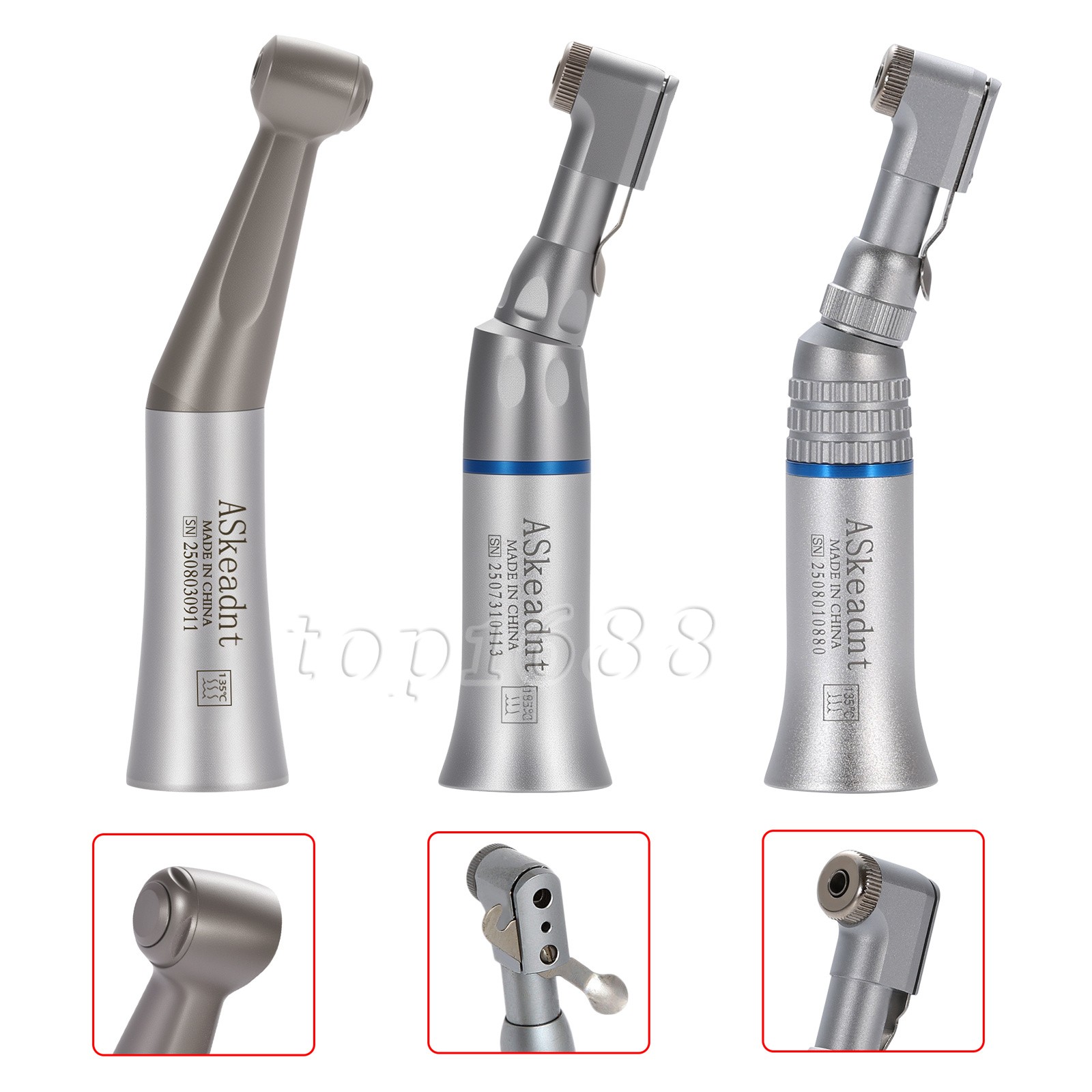 ASkeadnt Dental Slow Low Speed Handpiece Contra Angle E-Type Latch/Push CN