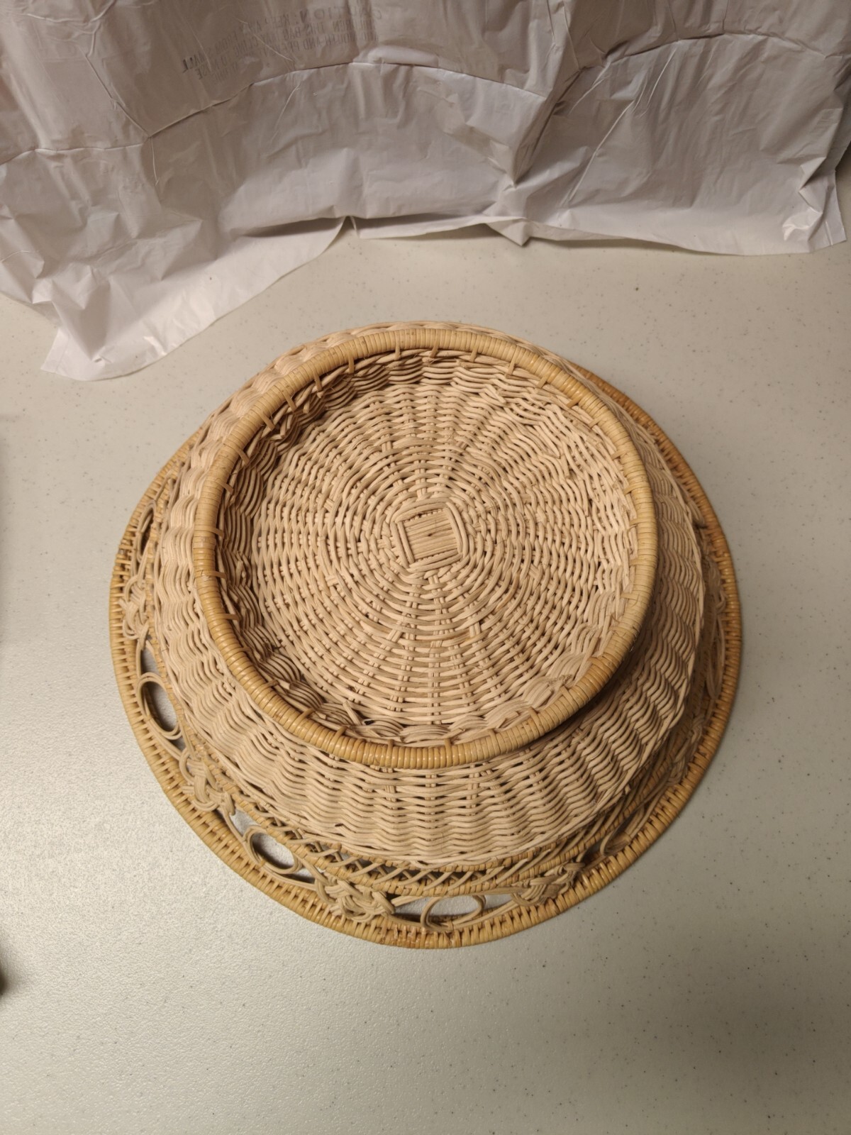 Hand Woven Fancy Design Basket Elevated Large