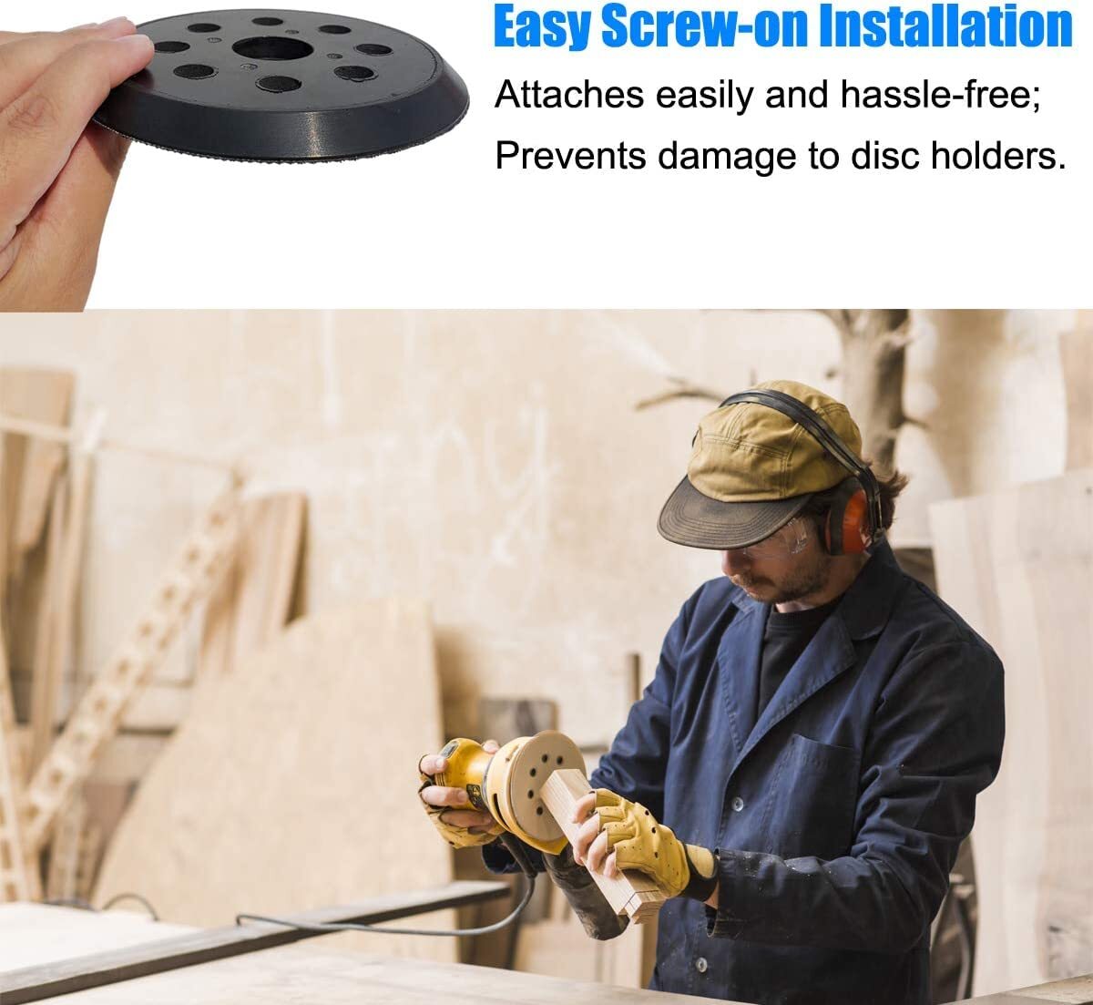5 Inch 8 Hole Hook and Loop Replacement Sander Pad for Ridgid R2600 R2601 Random
