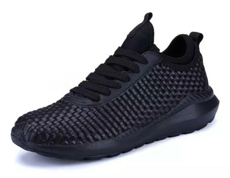 Men's Breathable Sneakers Sports Athletic Running Exercise Shoes sz. 9 BLACK