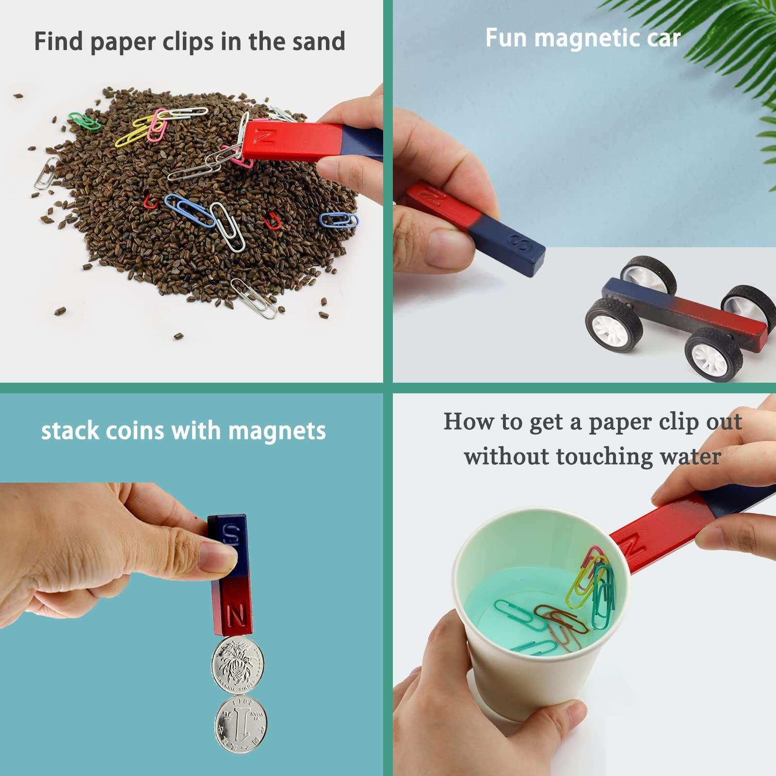 2 Pack Bar Magnets for Science Experiments North South Educational Magnet