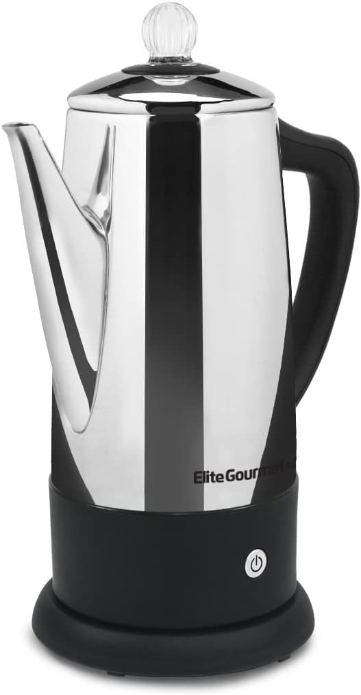 Elite Gourmet EC812 Electric 12-Cup Coffee Percolator 12-Cup, Stainless Steel