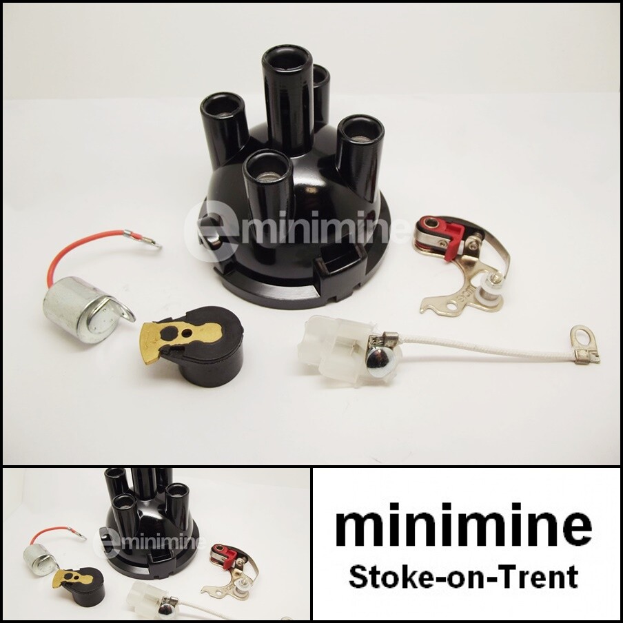 Classic Mini Ignition Service Kit Dizzy Cap Points Rotor Arm Condenser 25D4 TOP