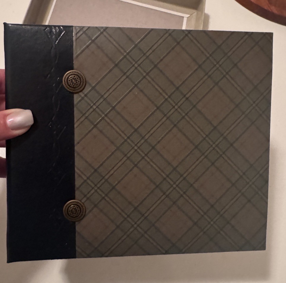 K & Company Brown Plaid Photo Album Leather 20 Pages 6 x 6". NIB. FREE SHIPPING
