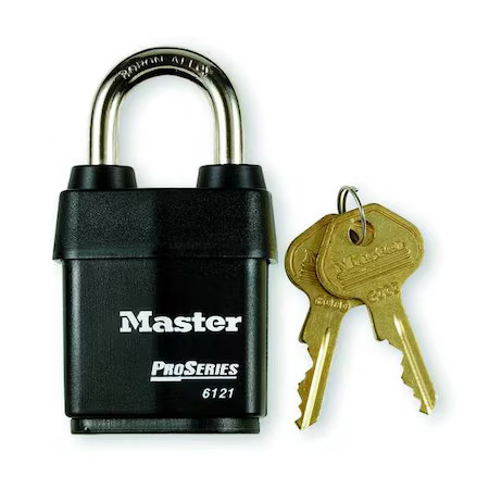 Master Lock 6121Ka Padlock, Keyed Alike, Standard Shackle, Rectangular Steel