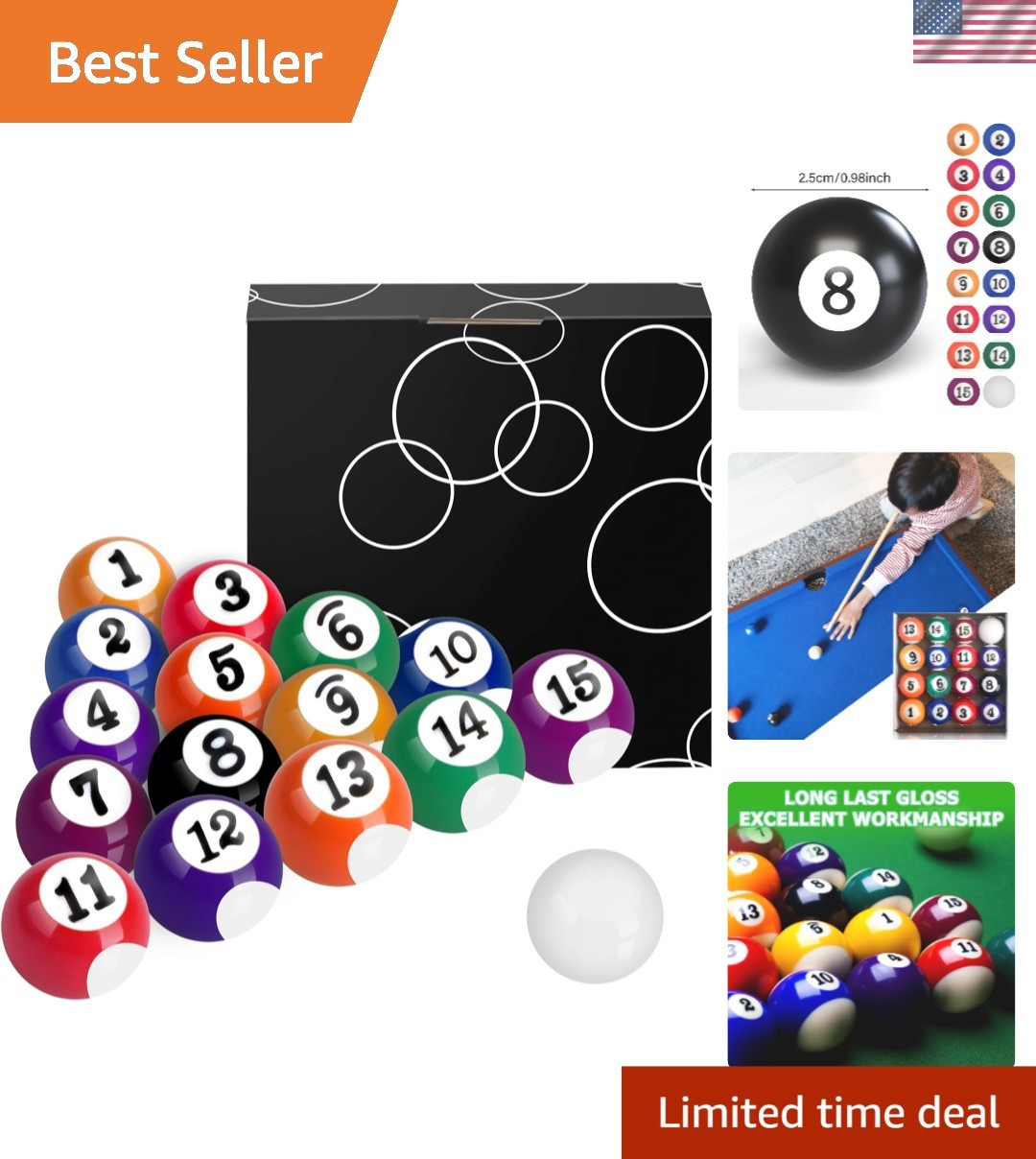 Colorful Children's Mini Billiard Balls – Perfect for Family Entertainment