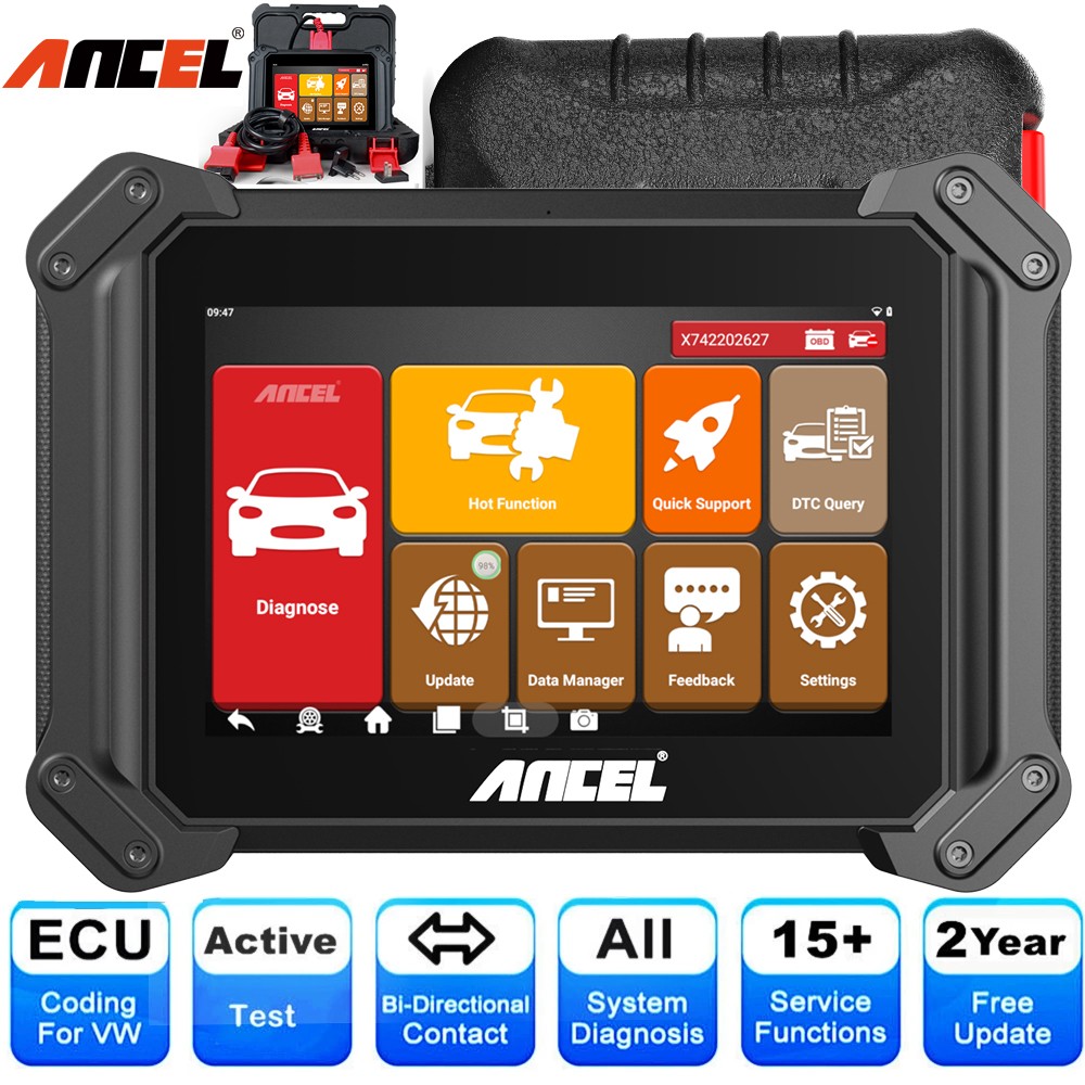 ANCEL V6 OBD2 Scanner Bi-directional Scan Tool Full System Car Diagnostic Tablet