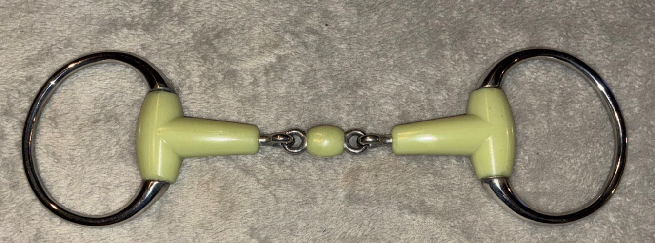 5'' NEW GREEN HAPPY MOUTH DOUBLE JOINTED EGGBUTT ENGLISH BIT